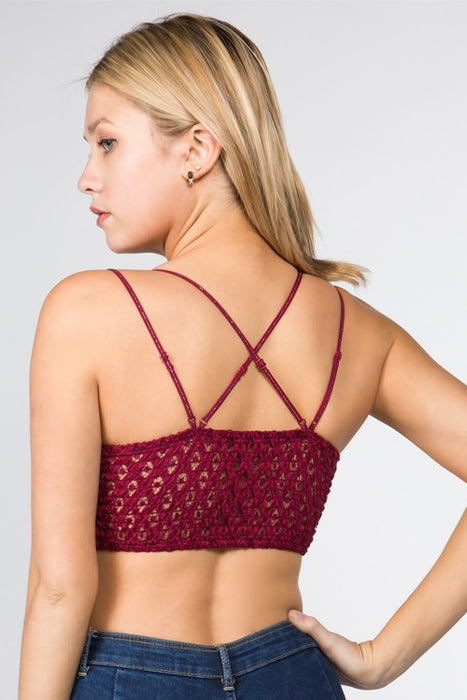 Desiree Crochet Lace Bralette : Ruby – TeaElla