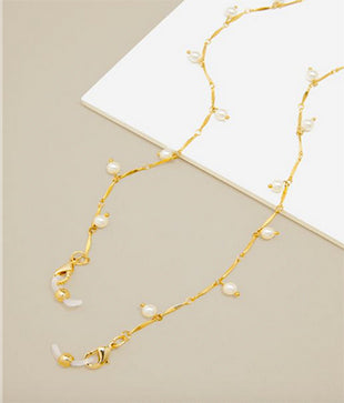 Pearl Convertible Mask Chain (18k Gold Plated)