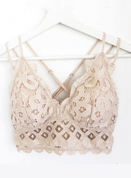 Hide And Seek Crochet Bralette In Cream • Impressions Online Boutique