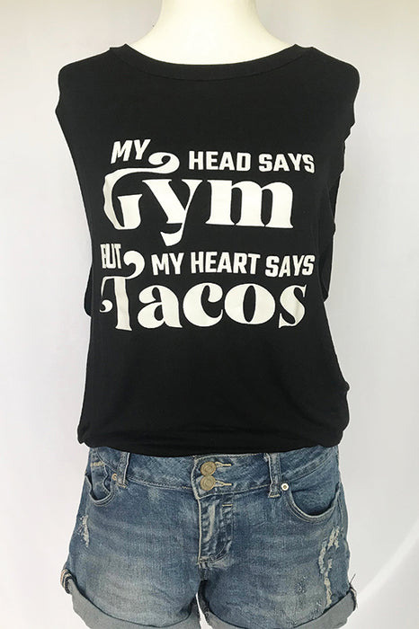 MY HEAD SAYS GYM TANK